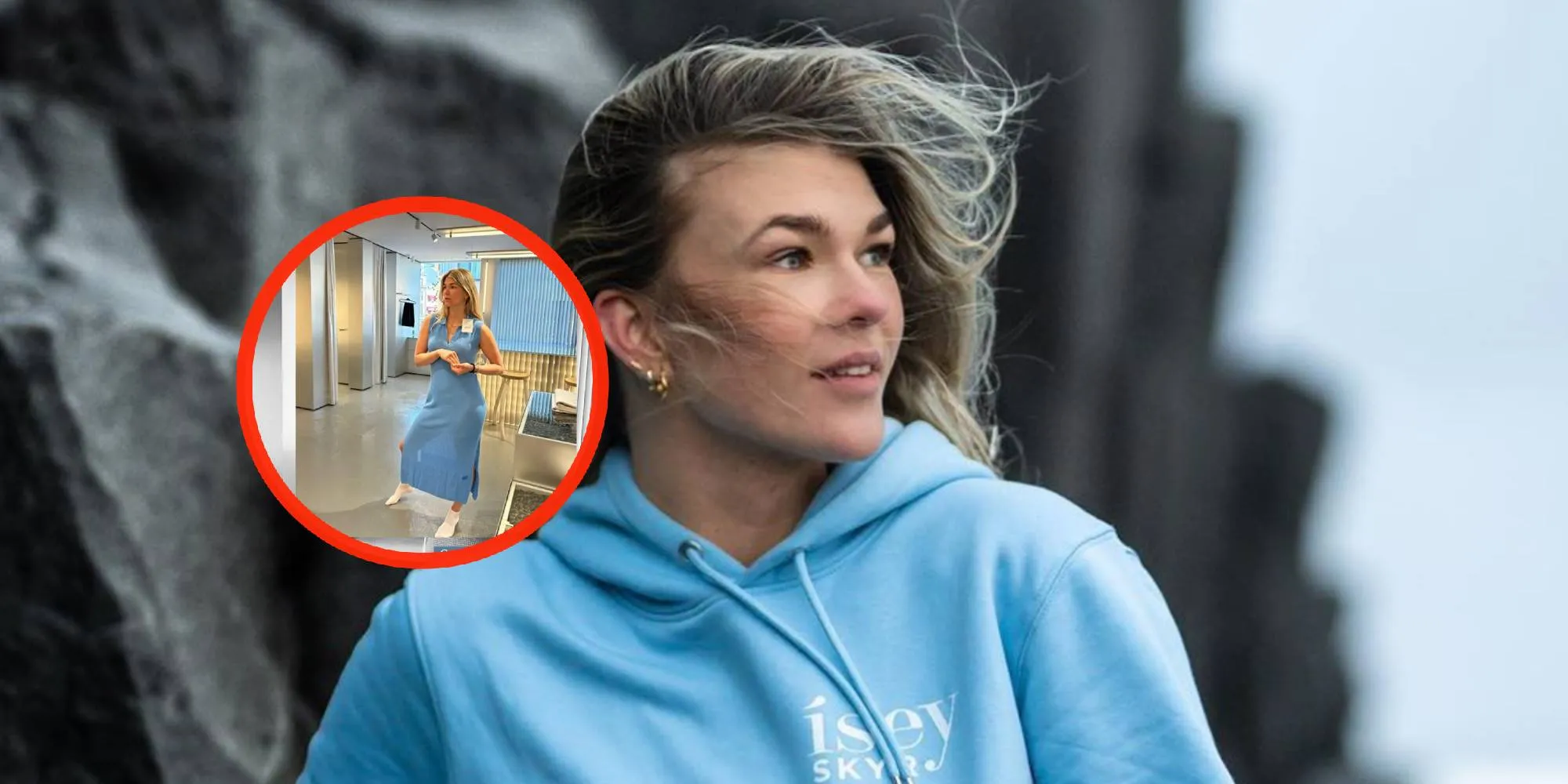 foto tess wester laat al haar vormen zien in superstrak jurkje