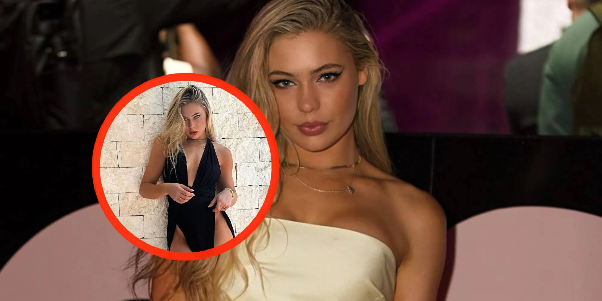 foto vrijgezelle jutta leerdam laat al haar vormen zien in superstrak jurkje