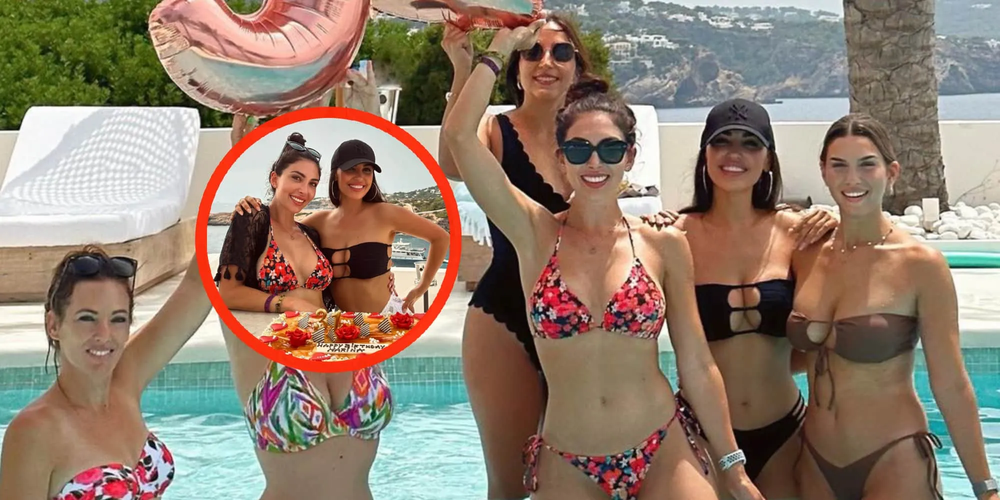 foto yolanthe cabau knalt bijna uit haar topje tijdens feestje met haar bloedmooie zusjes