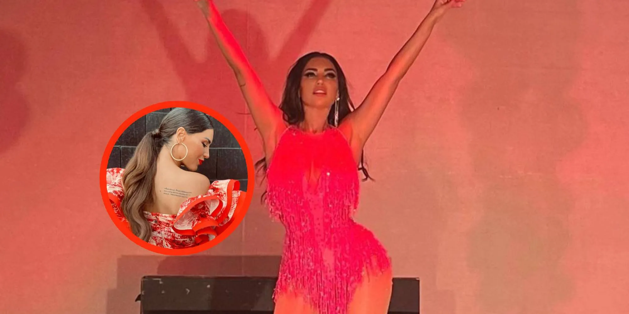 foto yolanthe cabau knalt bijna uit voor en achterkant van haar strakke outfit