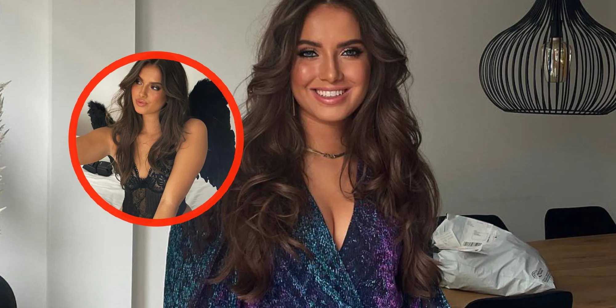 foto zangeres jada borsato hijst zich in stout pakje in slaapkamer