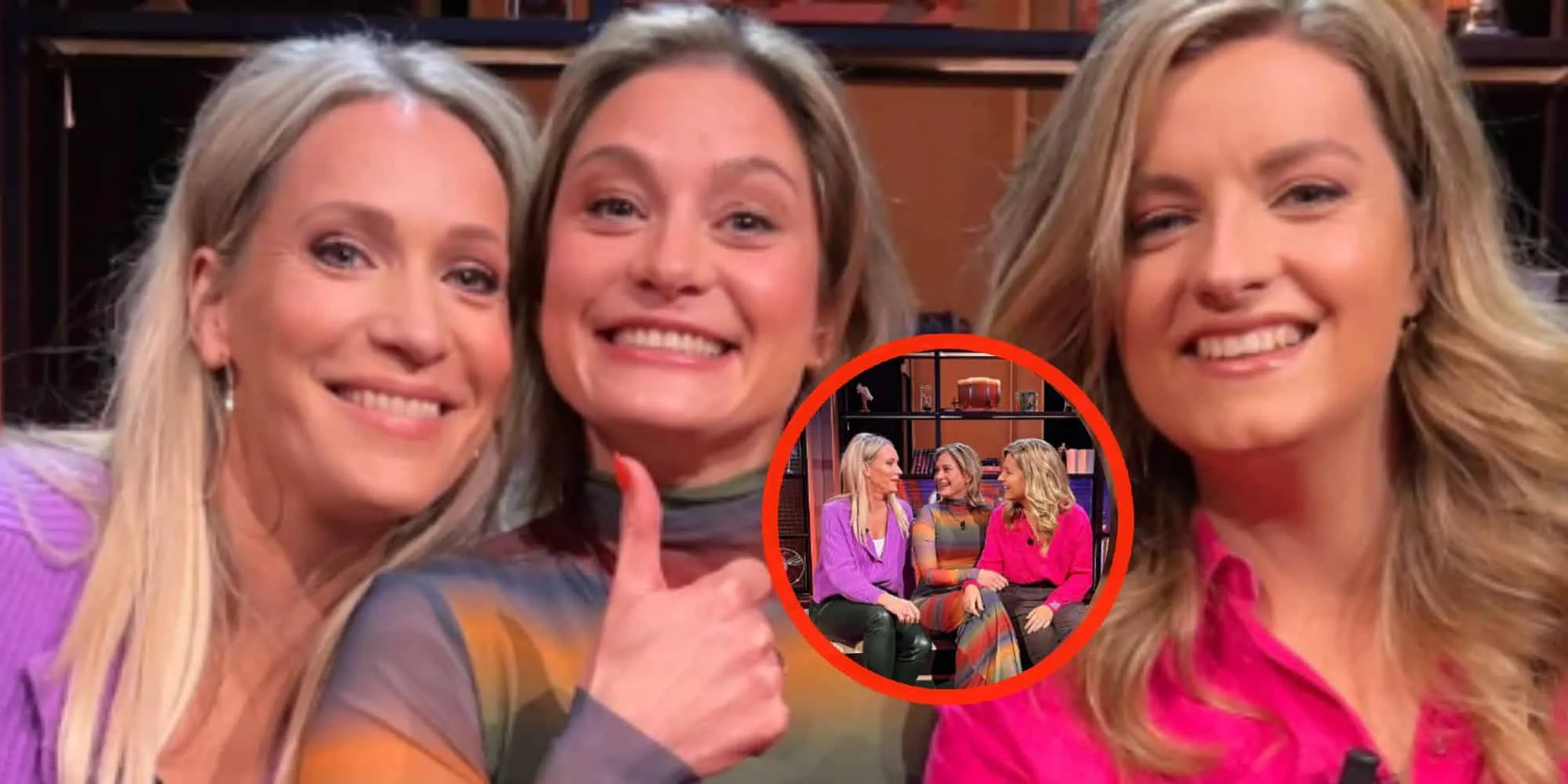 helene hendriks kruipt met merel ek en roxane knetemann op de bar bij vandaag inside