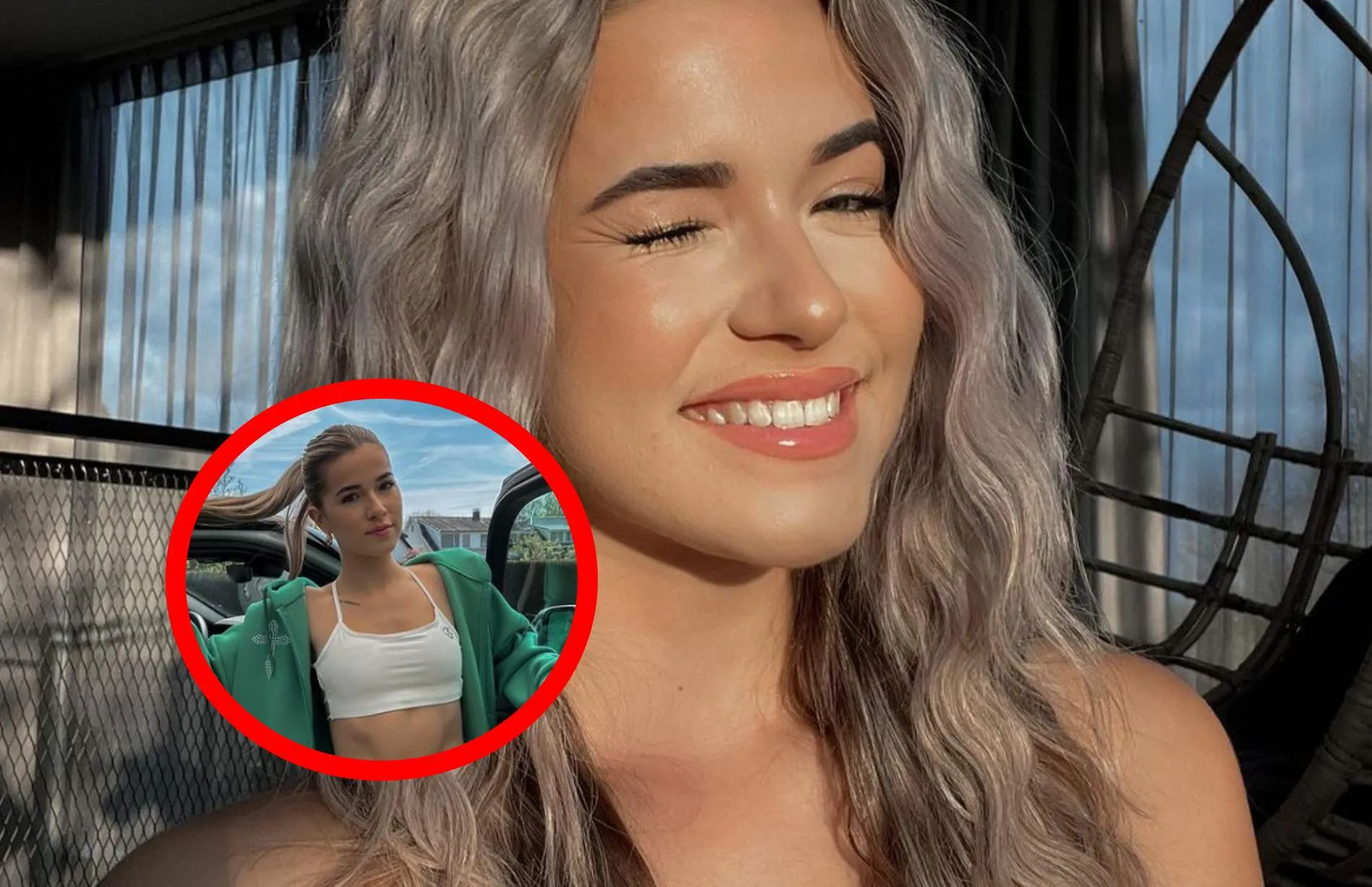 jade anna in piepklein topje voor dikke auto