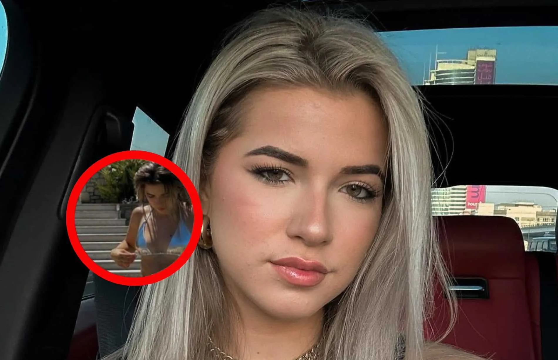 jade anna van vliet in zwemkleding bij zwembad