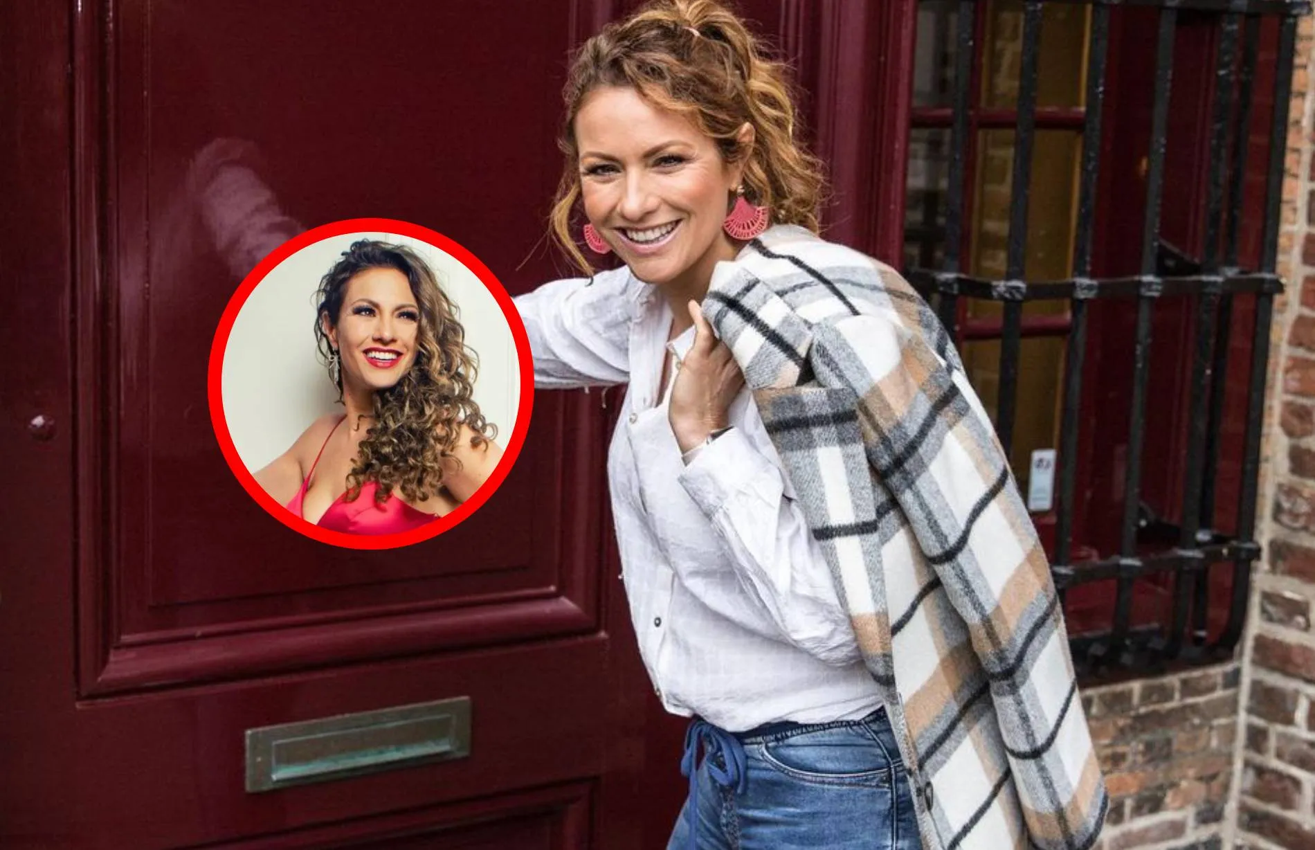jessica mendels buigt voorover