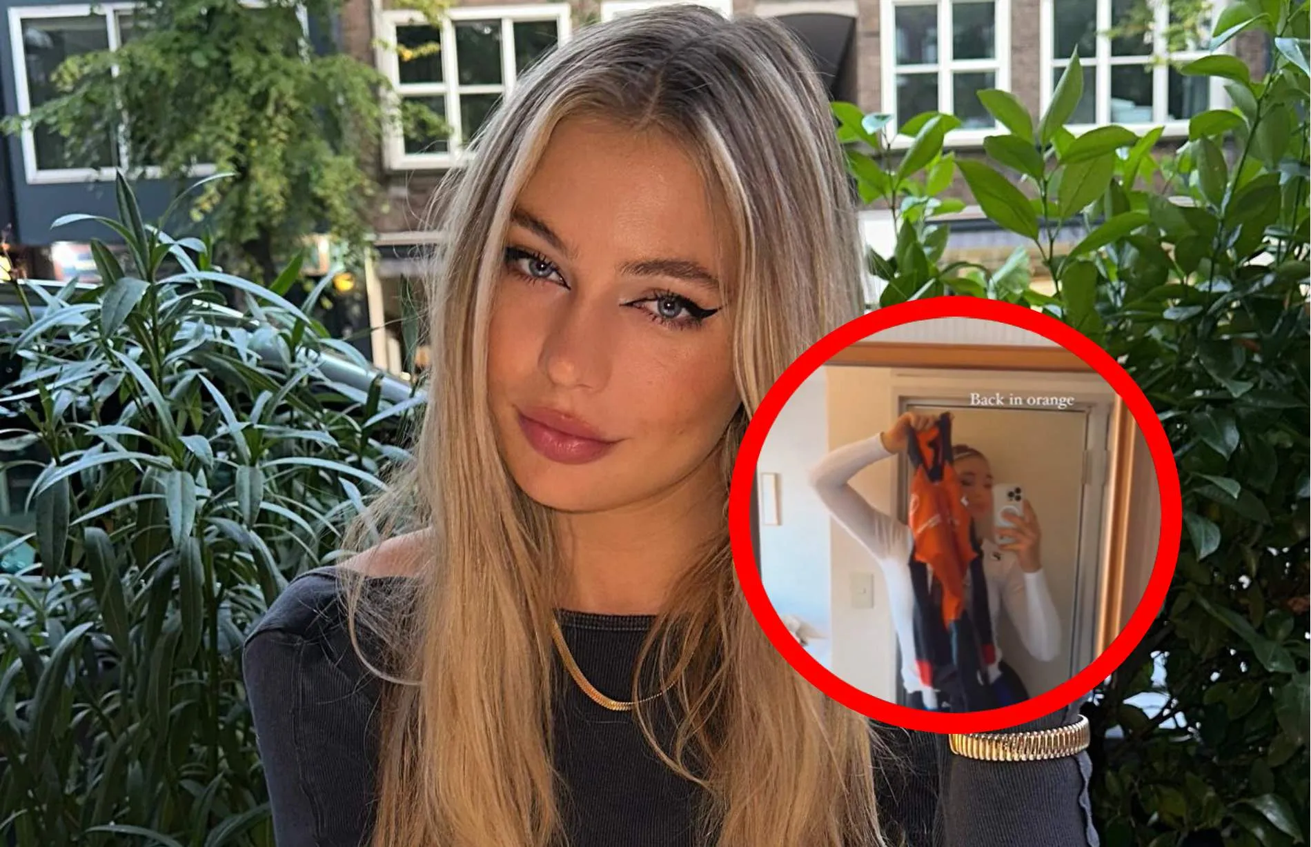 jutta leerdam laat mini schaatspakje zien