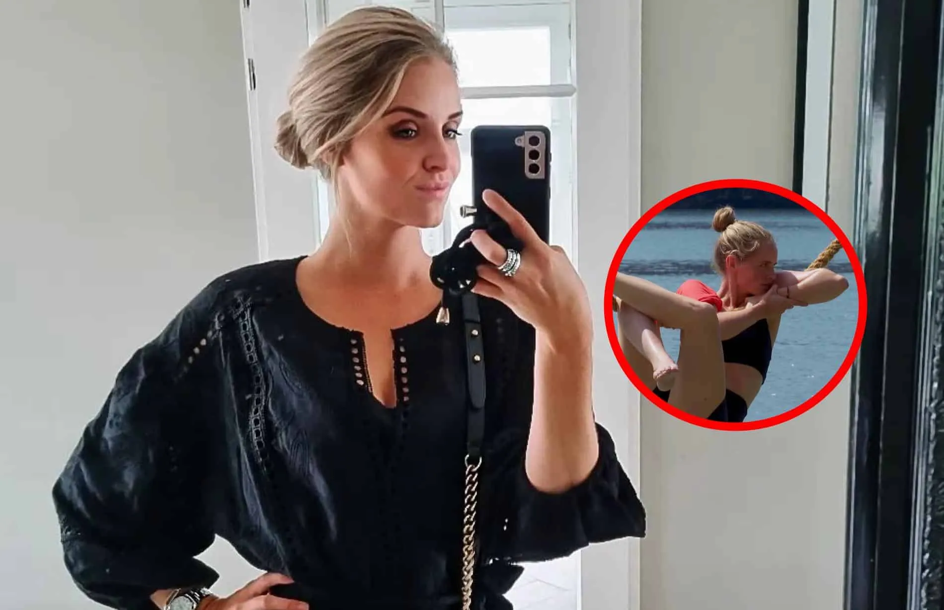 liza sips gooit haar benen in de lucht
