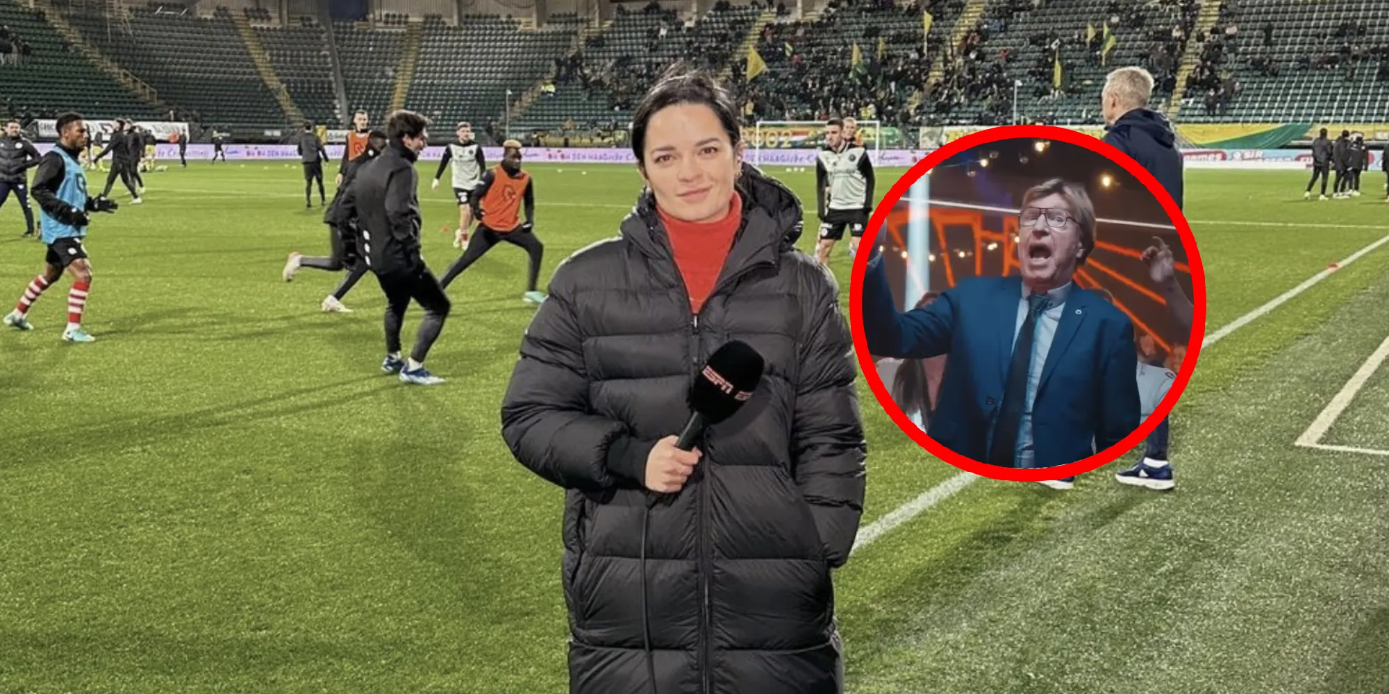 video fresia cousino arias verschijnt in jurkje tijdens espn feestje met noa lang