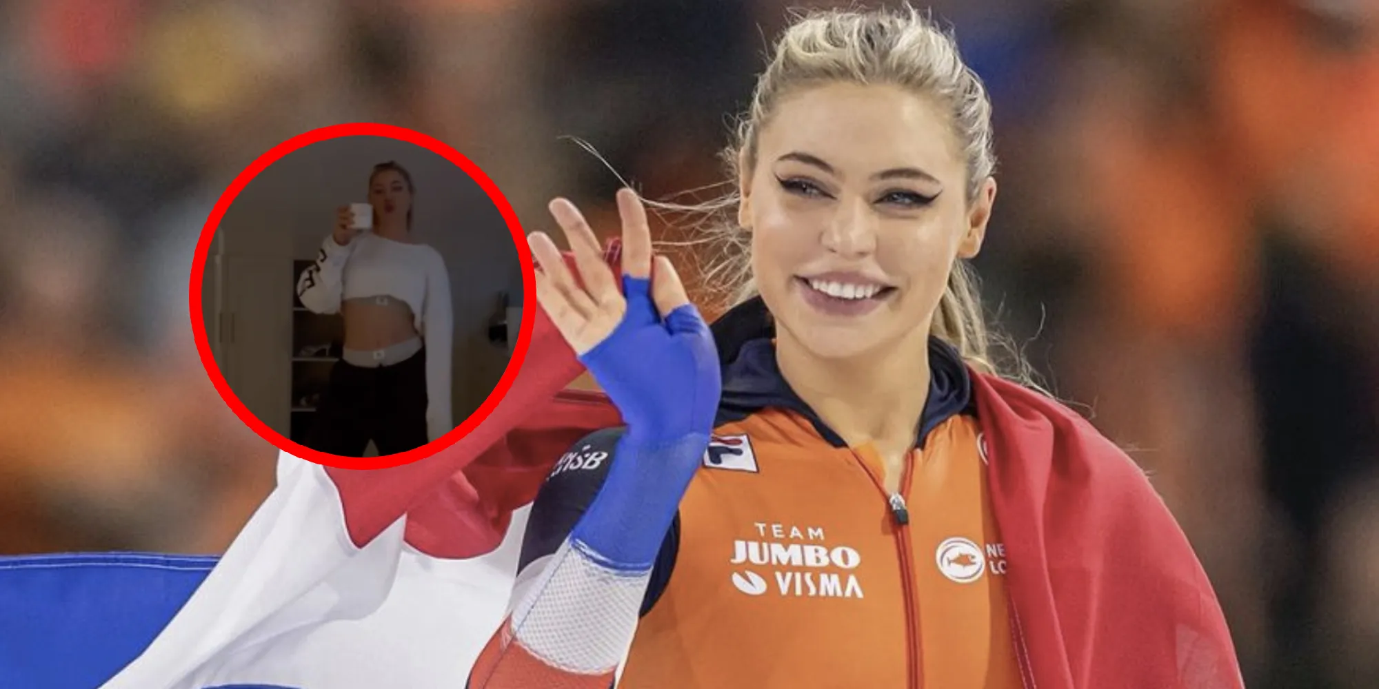 video jutta leerdam springt rond in riskant topje waar je van onderen in kunt kijken