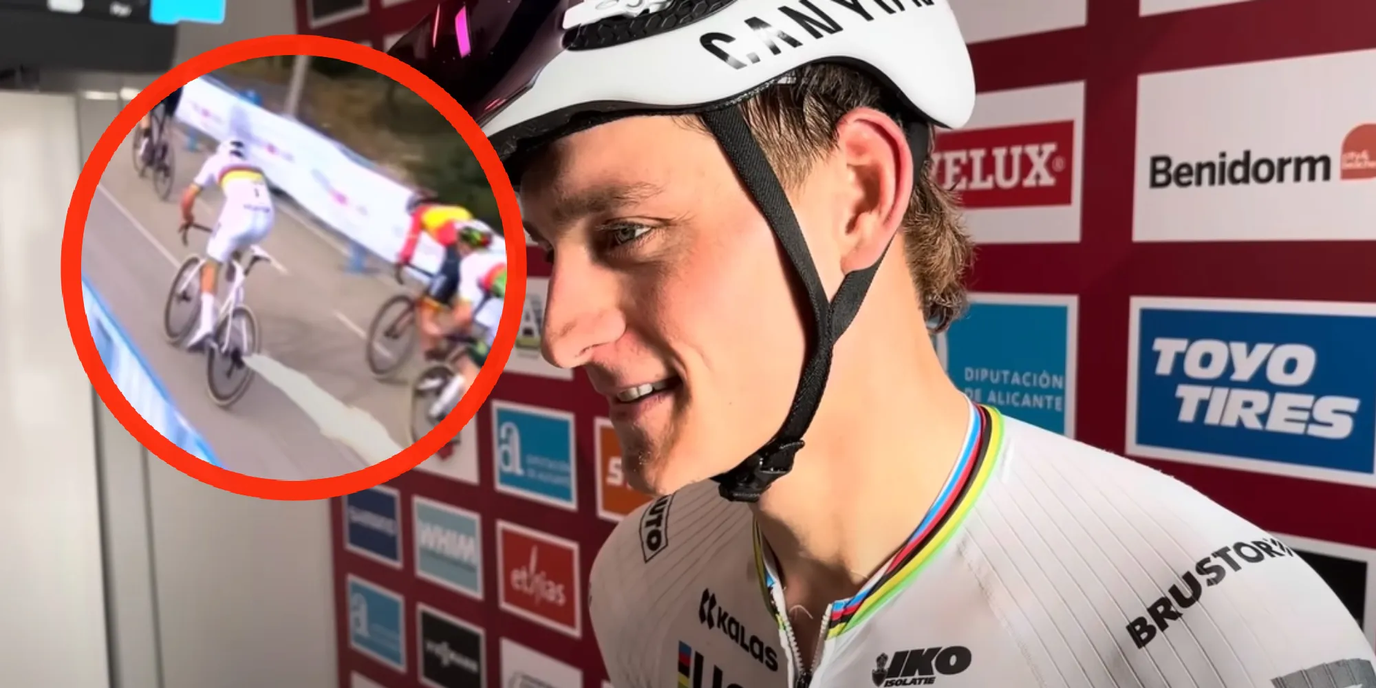 video mathieu van der poel speelt mario kart op de fiets met razende raket