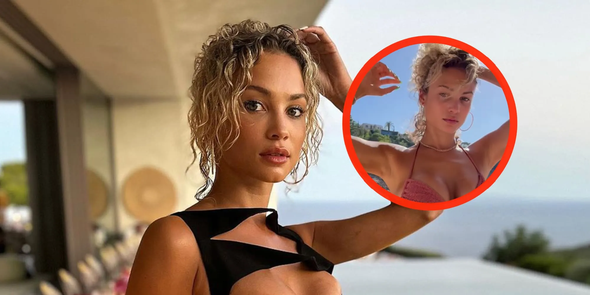 video model rose bertram laat zich vanuit alle hoeken begluren in extreem gewaagd jurkje