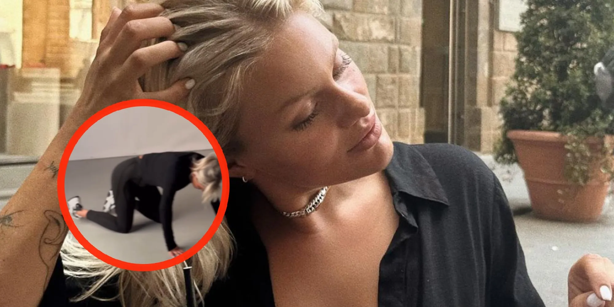 video roxanne kwant gooit haar benen wijd in ontzettend strak broekje