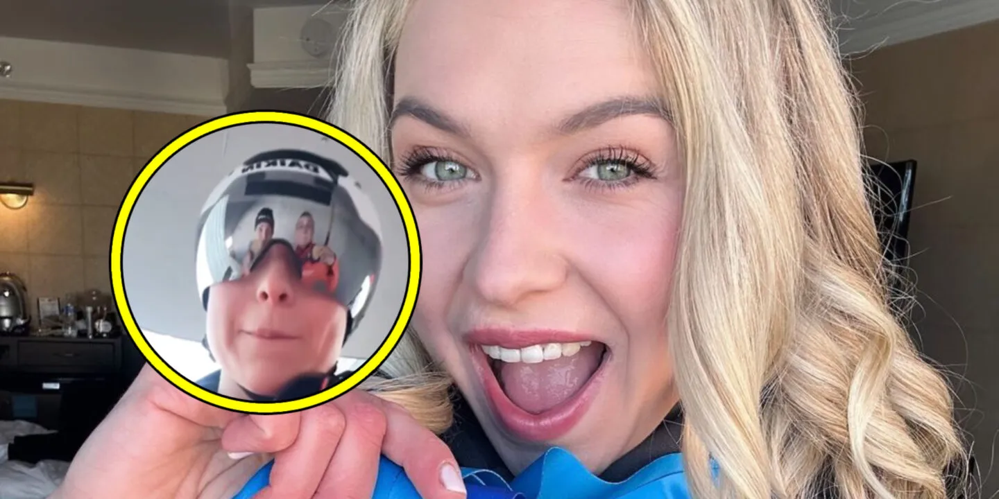 video schaatsster joy beune laat stiekem haar feestende teamgenotes zien in spiegel scaled