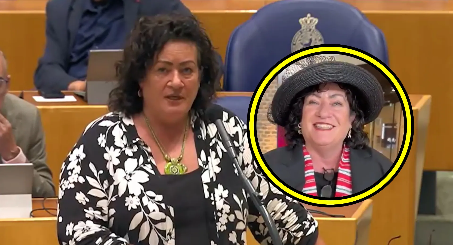 caroline van der plas bewijst met deze beelden dat ze nu ook letterlijk een viswijf is