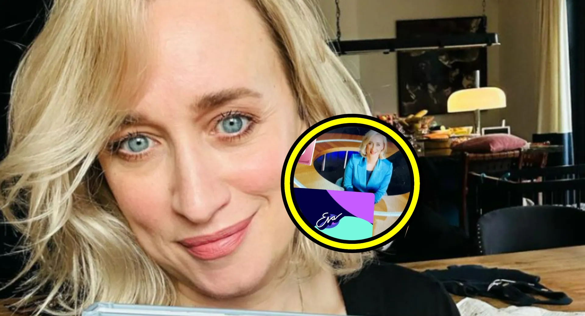 huh eva jinek kruipt toch weer achter nieuwslezer desk tijdens nieuwe talkshow foto