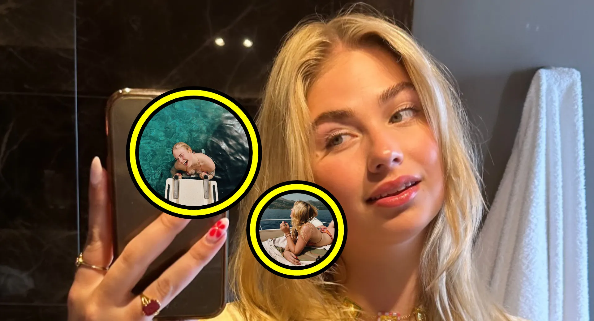 in badkleding gehulde roxy dekker deelt heerlijke vakantiekiekjes vanaf zonnig bootje