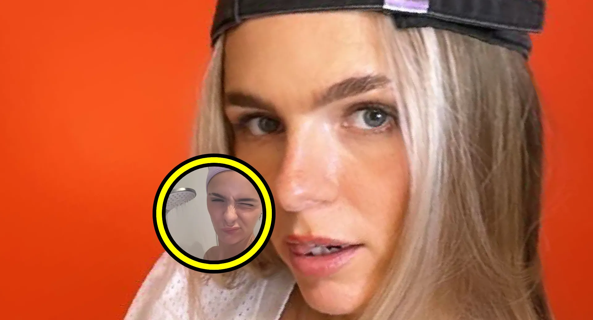influencer lies zhara maakt zich nat van beneden onder piepkleine douche