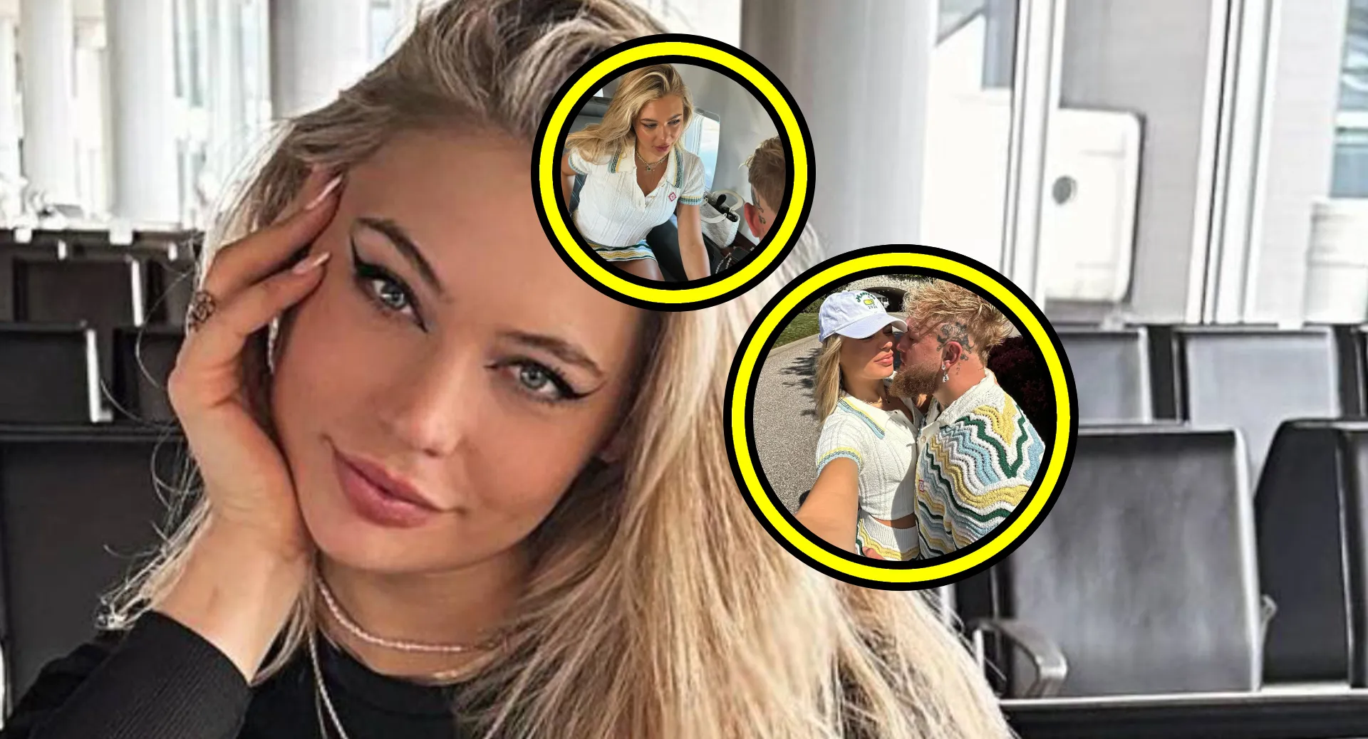 jake paul kijkt in jutta leerdams rokje