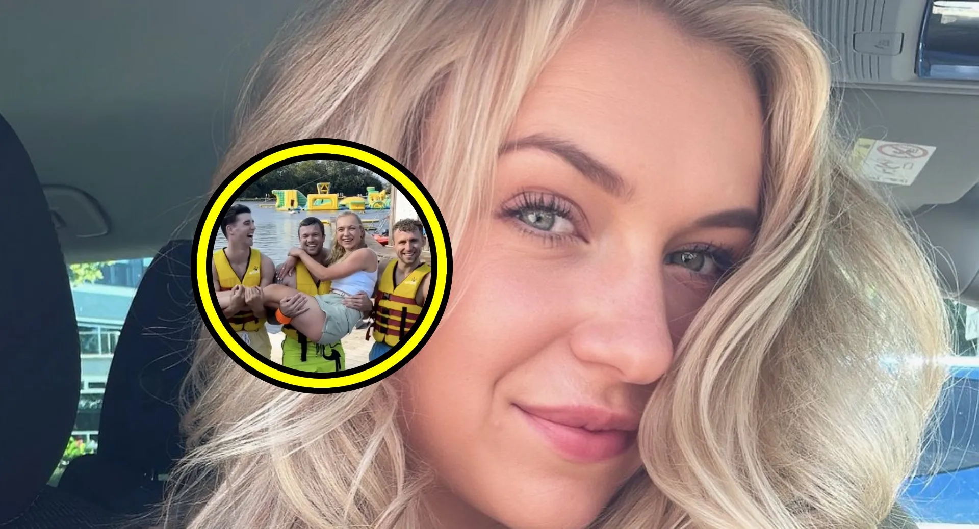 joy beune in armen van groep mannen tijdens relatie met kjeld nuis