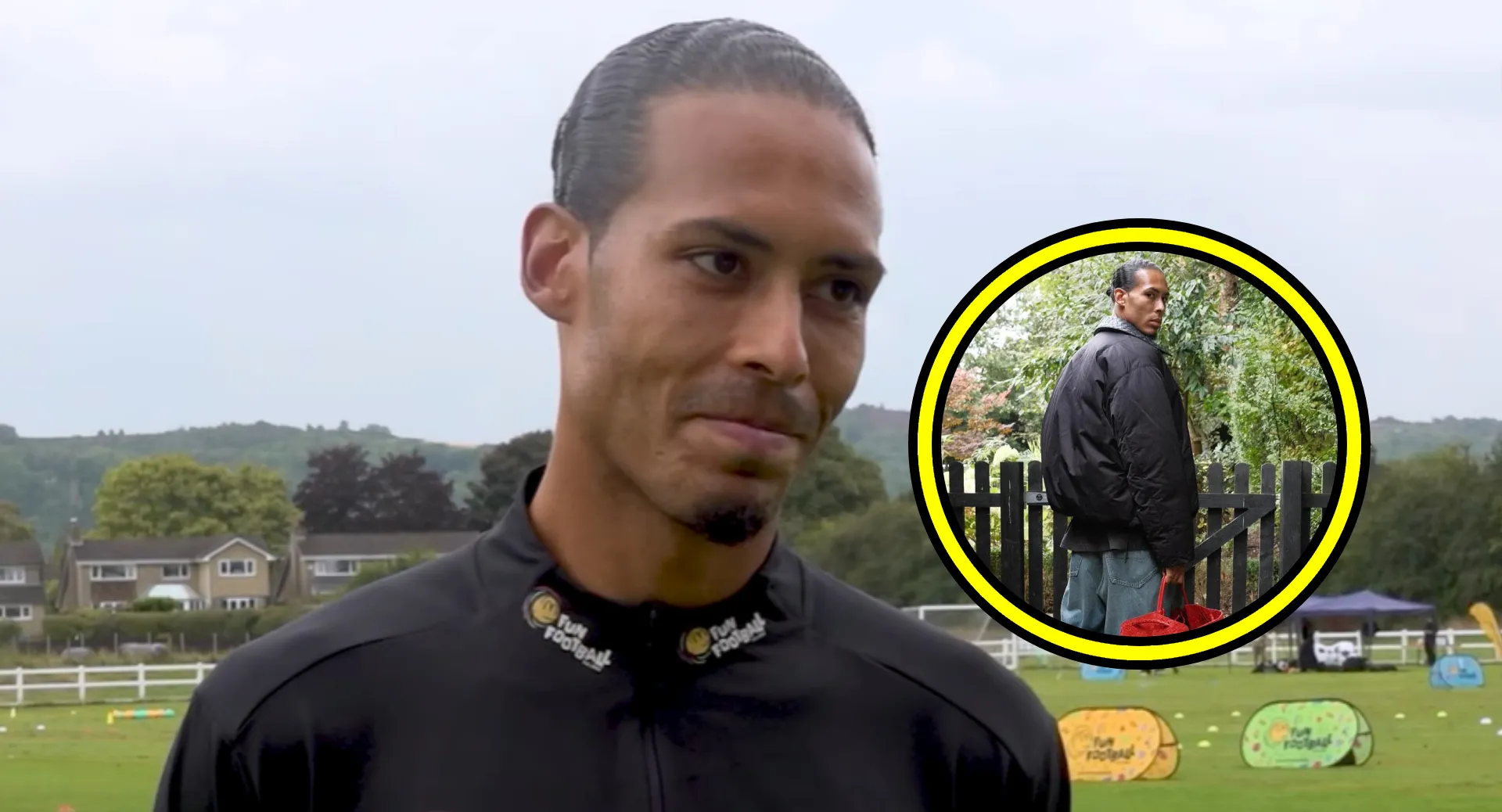 voetballer virgil van dijk heeft broek geleend van lies zhara en die past voor geen meter fotos