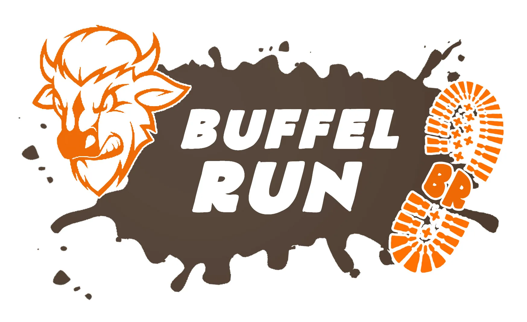 logo buffelrun transparant 2 kleuren oranje en bruin