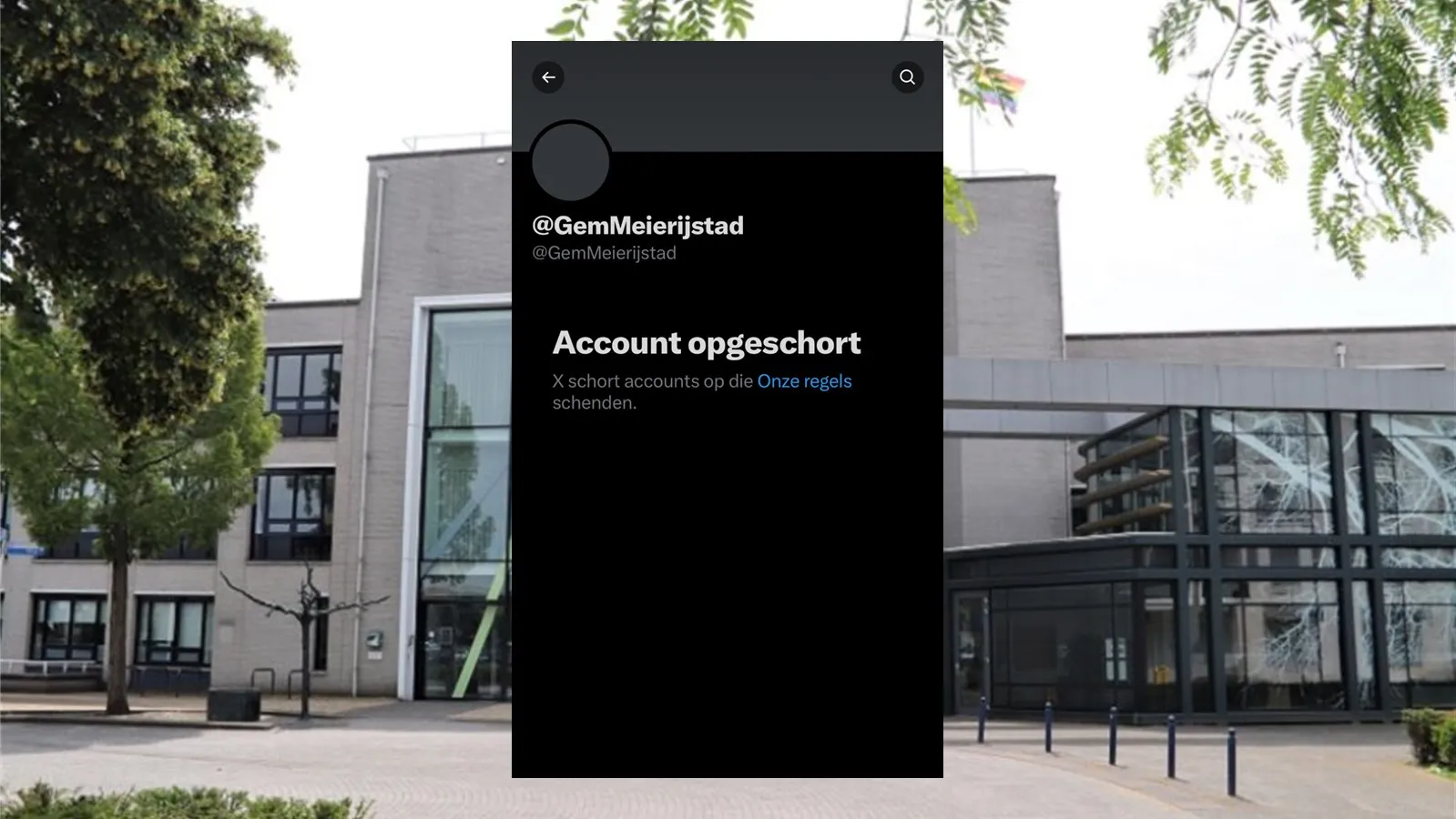 x account gemeente meierijstad opgeschort