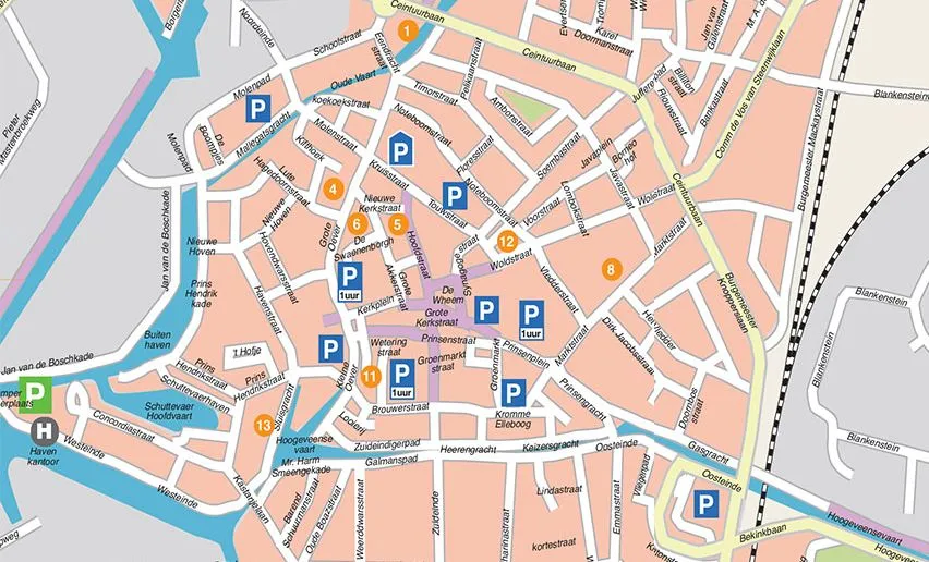 kaart binnenstad meppel