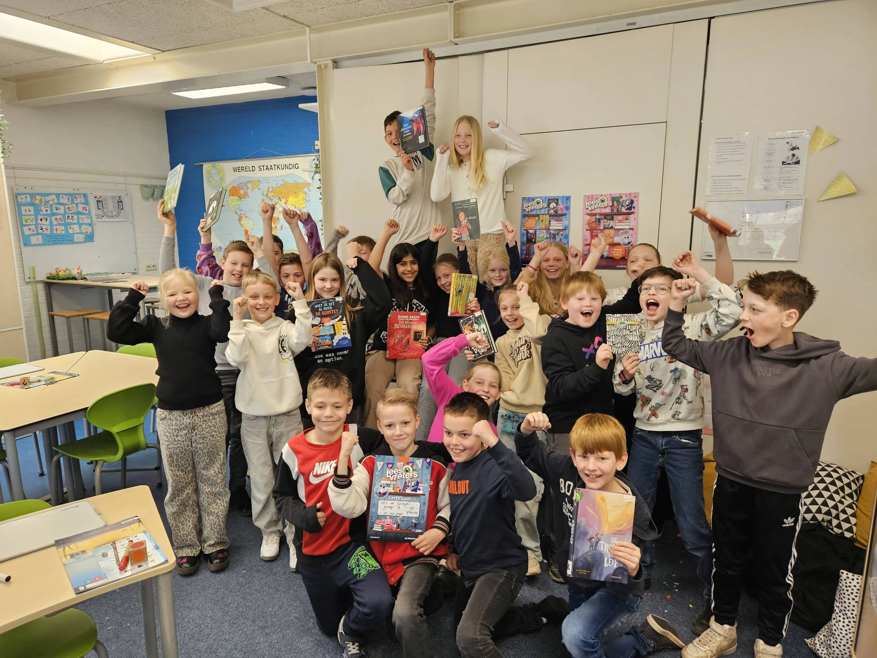 meppel groep 6 de ijsvogel blij met winst leesvreters