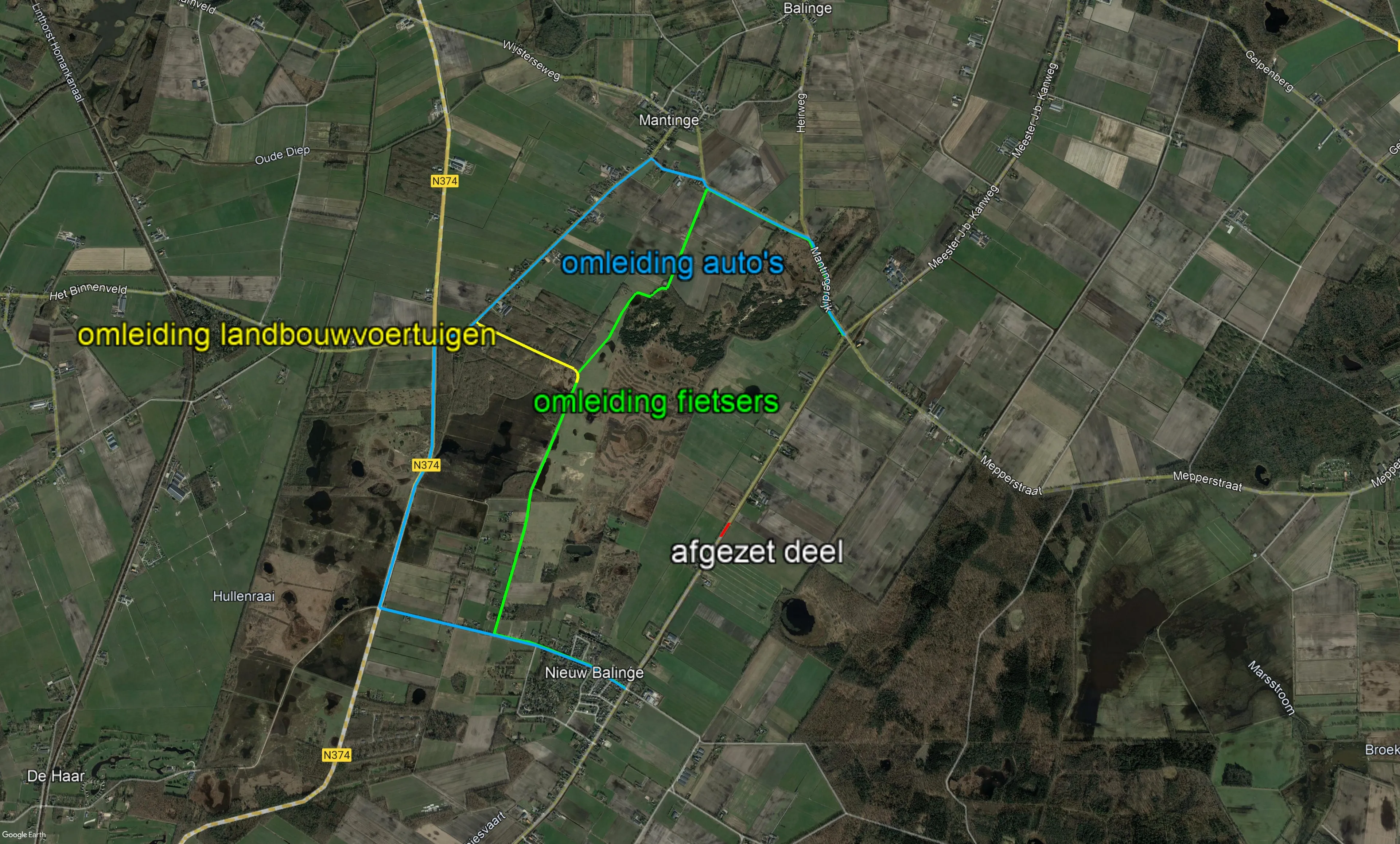 omleiding nieuw balinge 1a