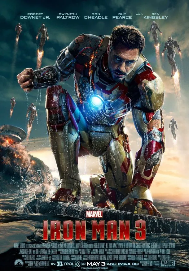 iron man3 downey multipleironmen poster 610x876
