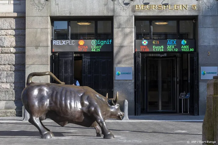 amsterdamse aex index sluit in het rood na sterk banencijfer vs