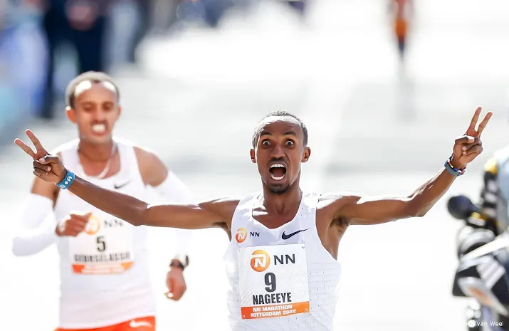 beste prestatie nageeye in major derde in marathon new york