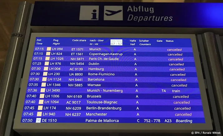 duitse luchthavens duizenden geannuleerde vluchten door staking