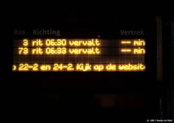 fnv 80 procent ritten uitgevallen door stakingen streekvervoer