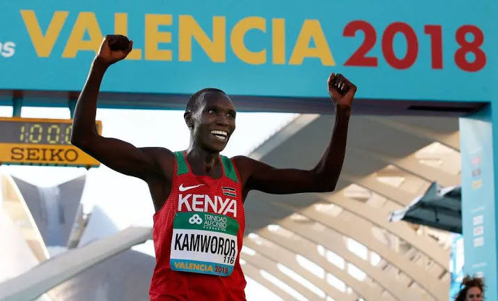 hattrick kamworor op wk halve marathon