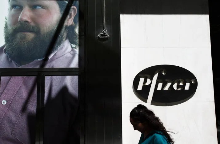 jaaromzet pfizer licht gedaald