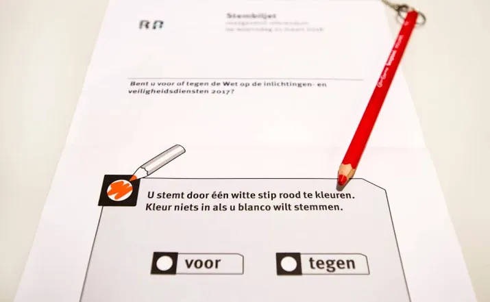 kiesraad 494 procent tegen 465 voor inlichtingenwet