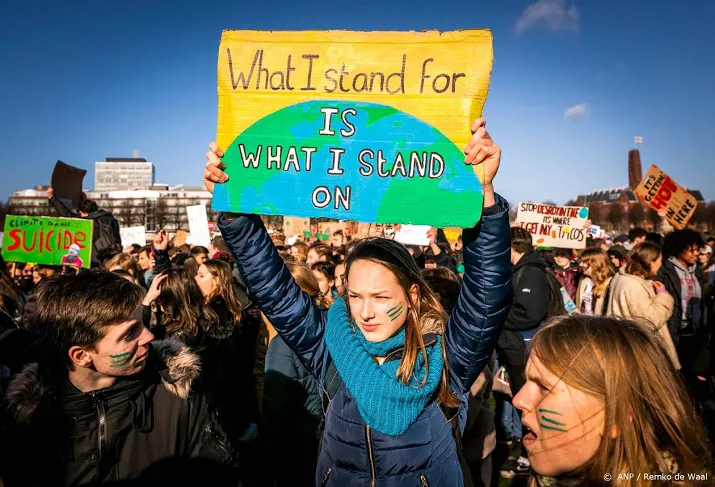 klimaatspijbelaars praten met premier rutte