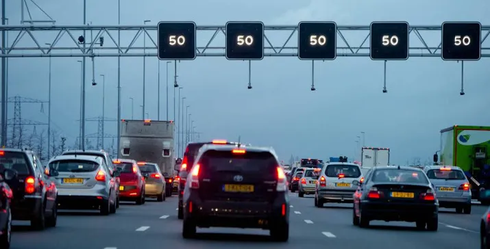 lange files door dichte a2 na kantelen truck