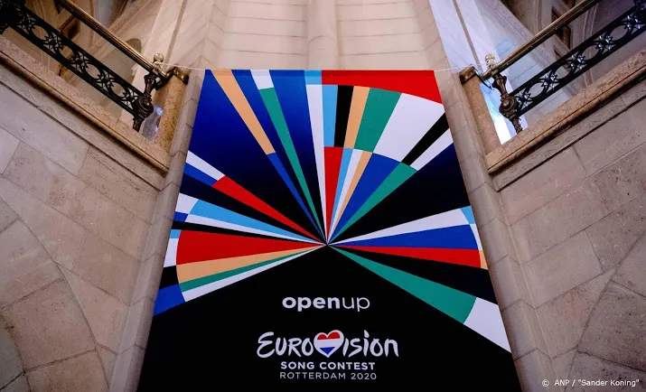logo met vlaggen van eurovisiesongfestival valt in de prijzen