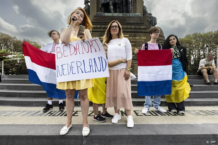 oekrainers lopen dankbaarheidsmars in den haag