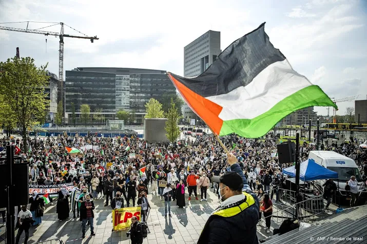 pro palestijnse demonstratie jaarbeursplein ontbonden om drukte