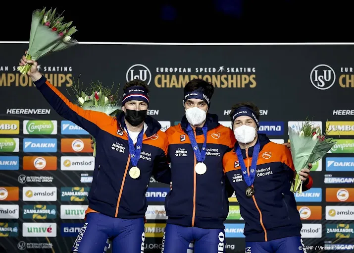 schaatsers veroveren op ek opnieuw goud op ploegachtervolging