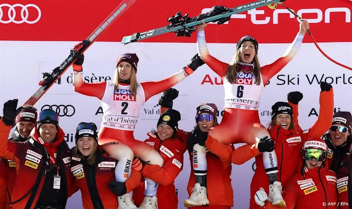 wereldkampioene flury wint voor eerst wereldbeker op de afdaling