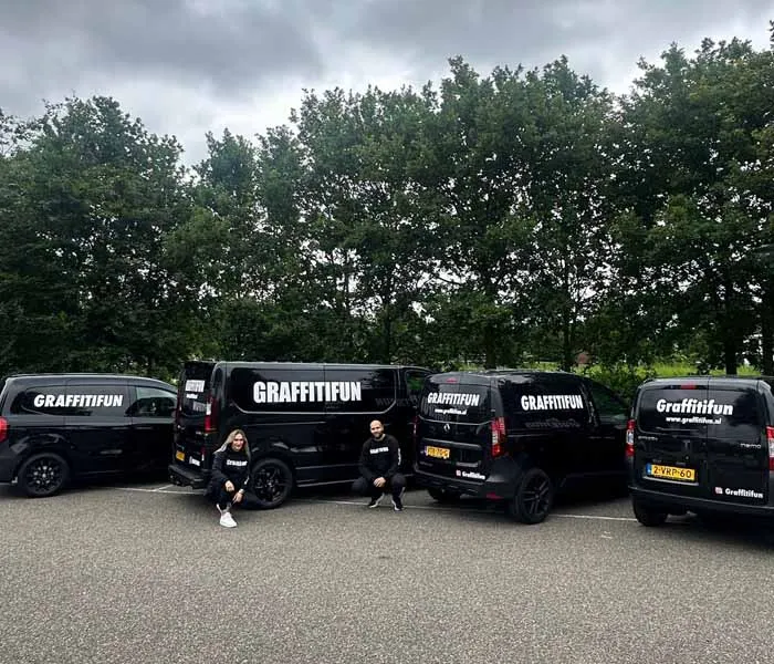 Wagenpark van het bedrijf Graffitifun