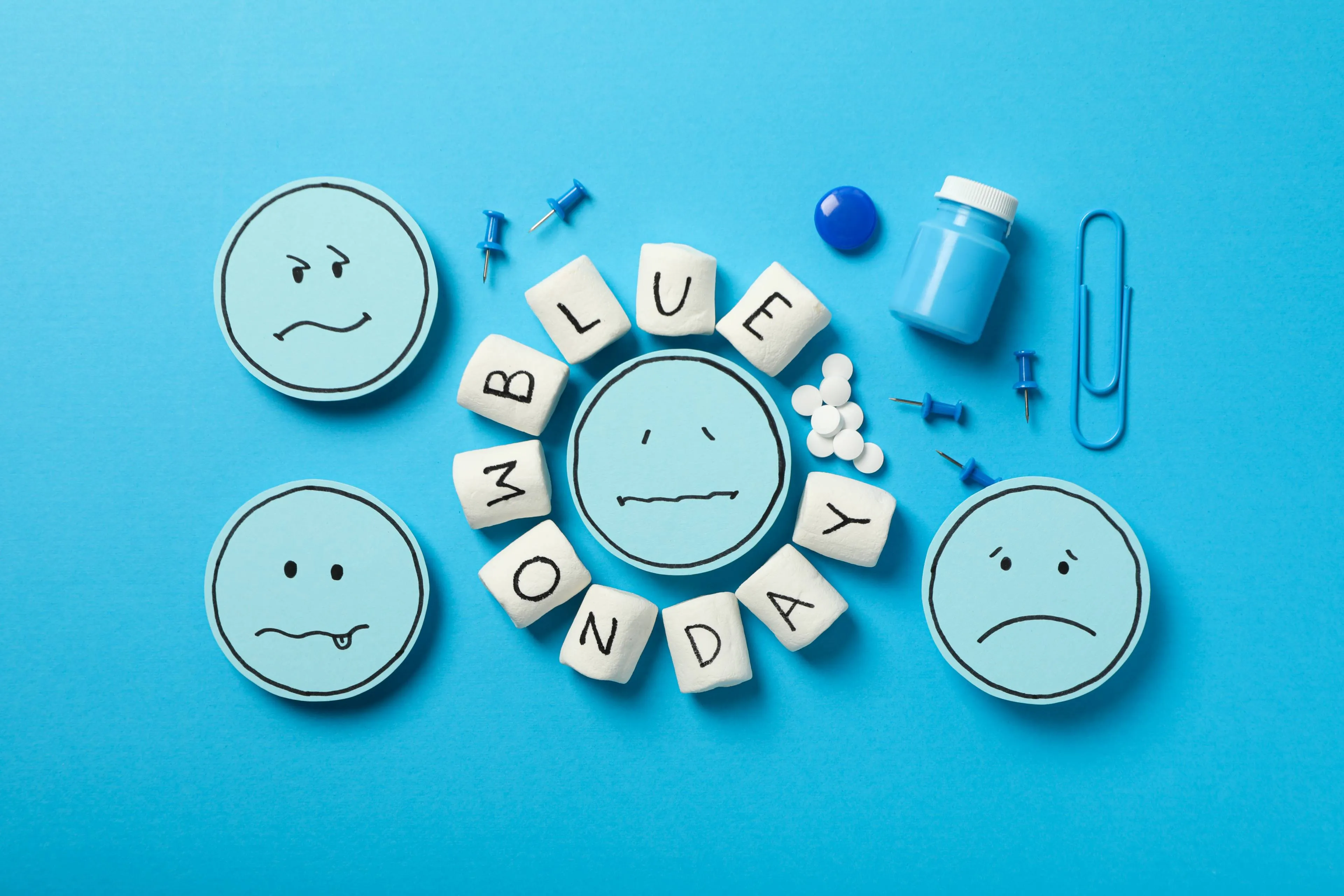sad emoji marshmallows with blue monday text and 2023 11 27 05 25 09 utc