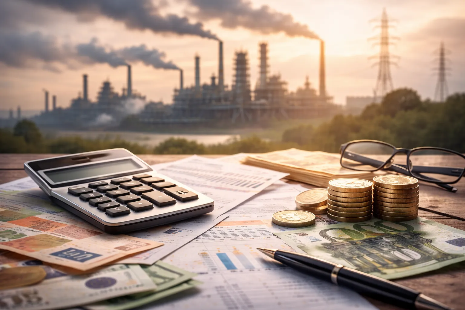 Financiële documenten en industriële horizon