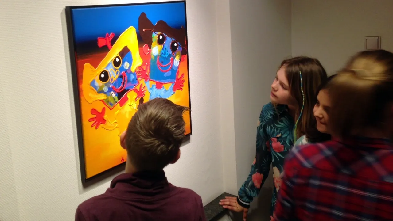 2016 04 07 oranje nassauschool bezoekt bronswerk kinderen bij schilderij