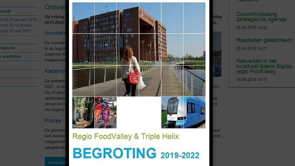 2018 04 26 begroting regio foodvalley