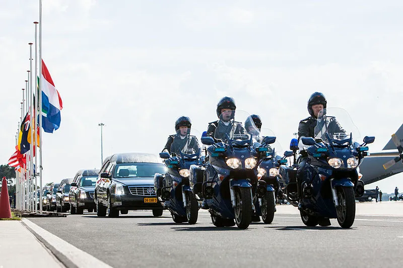 convoy of mh 17 victims on eindhoven airbase